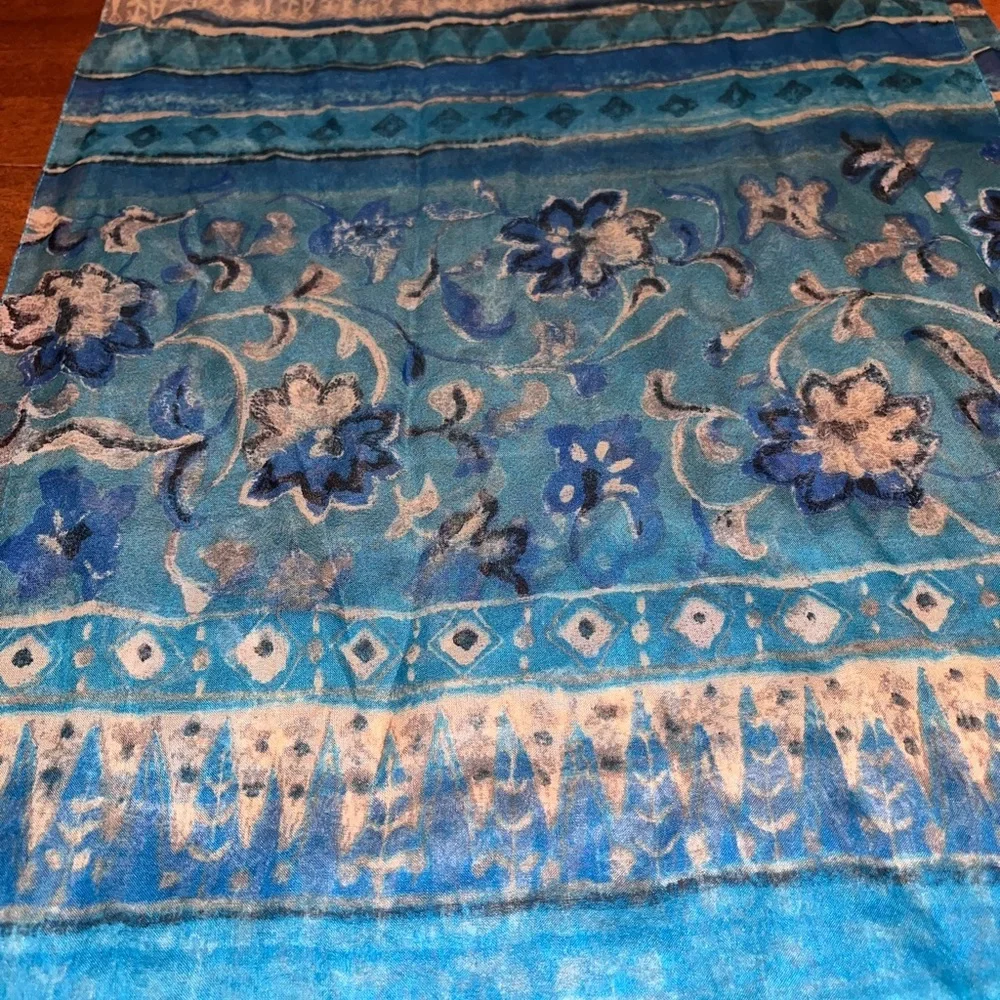 Blue & Gray silk scarf